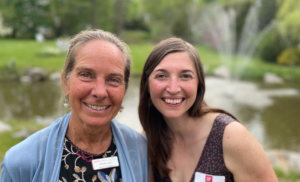 Photo of Heidi & Kat at the 2022 Rowland Dinner standing outside of the Reluctant Panther