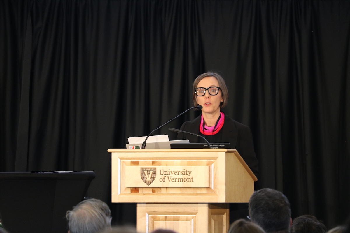 Image of Abby Paige speaking at the 2025 Rowland Conference